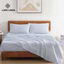 LANE LINEN 100% Organic Cotton Printed King Size Bedding Sheets & Pillowcases Set -Soft & Comfy Breathable Percale Sheet Seasons, 15" Deep Pocket Printed King Sheets - Polka Dot