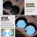Car Cup Holder Coaster,Non-Slip Car Cup Holder Coasters,Universal Car Cup Holder Insert,Car Interior Accessories Mat(Sky Blue diamonless, 4 Pack)