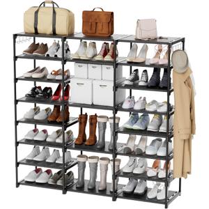 VIZUN 8 Tier Large Shoe Rack Organizer, 45-50 Pair Shoes Boots Storage, Metal Shoe Shelf Closet, Sturdy Heavy Duty Shoe Tower for Entryway Garage Living Room