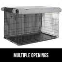 GORILLA GRIP Dog Crate Covers Compatible with Amazon Basics Dog Crates, All Sides Open, Privacy Cover Fits 36" Wire Kennel, Breathable Mesh Windows, Light Reducing Puppy Training Cage Topper, Gray (36" x 23" x 25")