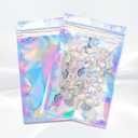 100Pcs Holographic Resealable Bags, 4x6 inch Packaging Foil Pouch Motomy Mylar Food Storage Bag Great for Small Business and Party Favor 