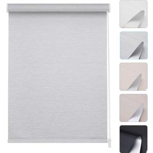 Changshade Size Custom Corded Roller Shades, Blackout Roller Window Blinds with Thermal Insulated for Office, Living Room, Bedroom, Kitchen, Easy Installation Grey CML-ROL-GY-A