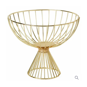 Gallery Metal Footed Gold Basket