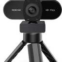 1080P HD Webcam with Microphone, Noise Cancellation, Privacy Cover, Wide-Angle Lens, Auto Light Correction, Plug & Play USB Webcam for Laptop, Desktop, PC, Mac, Zoom, Skype, Streaming (1080p)