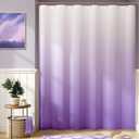 jinchan Ombre Lilac Purple Shower Curtain for Bathroom Waterproof Fabric Gradual Color Design Shower Curtain Set with 12 Hooks 70x72 Inches