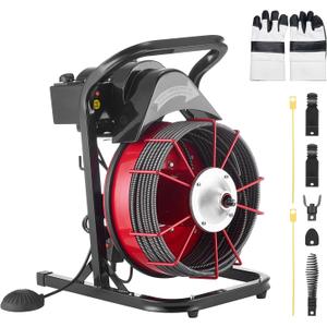 VEVOR Drain Cleaner Machine 75 FT x 3/8 Inch Sewer Snake Auger Manual Feed