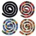 4 Pieces Spiral Lock Hair Tie for Dreadlocks - Iron Wire Embedded, Bendable Ponytail Holders - Long Dreadlock Accessory for Women & Men with Thick Curly Hair