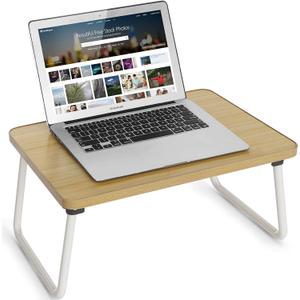Lap Desks Laptop Tray for Bed or Couch, Breakfast Serving Tray with Folding Legs,Portable & Lightweight Mini Table, Laptop Stand for Working, Reading and Writing,Beige