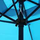 Blissun 7.5 ft Patio Umbrella, Yard Umbrella, Outdoor Market Umbrella with Push Button Tilt Crank (Light Blue)