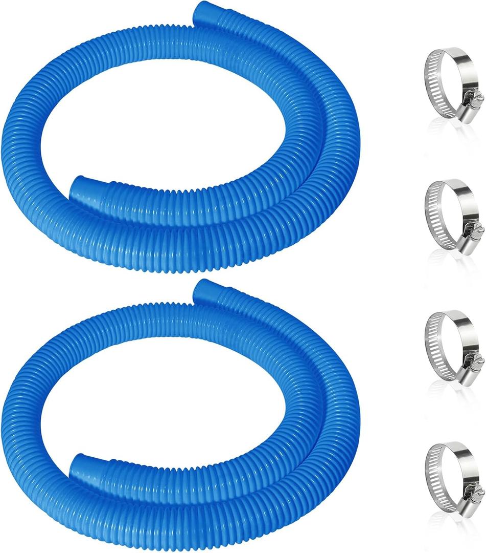 2 Pcs 1.25" Pool Hose, 59" Long Accessory Pool Pump Replacement Hoses, Compatible with All Above Ground Pool Filter Pumps that Use 1 1/4 Diameter Hoses