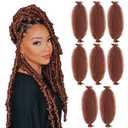 WIGER Marley Twist Braiding Hair 18 Inch 8 Packs Ginger Afro Kinky Curly Crochet Braids Pre-Separated Spring Twist Crochet Hair Three-tone Synthetic Afro Twist Extensions for Faux Locs (350 Color)