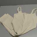 Women Workout Seamless Jumpsuit Yoga Ribbed Bodycon One Piece Tank Top Leggings Romper (X-Large, 02beige)