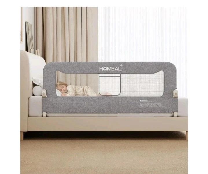 Bed Rail for Toddlers, 59 Inch Swing Down Toddler Bed Rails with Wider U-Shape Base, Breathable Baby Bed Rail Guard for King, Queen, Full, Twin Bed Rail for Baby