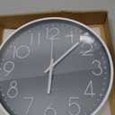 jomparis Wall Clock 12 Inch Non-Ticking Silent Battery Operated Round Wall Clock Modern Elegant Simple Style Clock for Home Office Kitchen Bedroom Living Room (Gray)