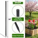 AAGUT Rebar Stakes 24 Inch 10 Pcs Landscape Timber Spikes 1/2", Heavy Duty Straight Garden Plant Stakes for Concrete Forming, Ground Anchors with Chisel Point End, Black
