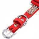 Dazzling Rhinestone Dog Collar with Soft Fabric and Crystal Bow Tie - Elegant and Glamorous Puppy Collars for Small Dogs with Leash in Red, XXS