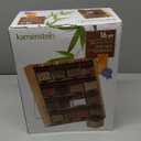 Kamenstein Jar Bamboo 3-in-1 Spice Organizer for Countertop, Wall, and Drawer with Spices Included, FREE Spice Refills for 5 Years, Lift & Pour Caps , 16 Count ( Pack of 1)