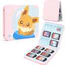 DLseego Cute Fox Game Case For Switch Lite / Switch / Switch OLED, 12 Slots Game Cards Holder and 12 Micro SD Card Slots, Portable Game Card Storage Cartridge Box