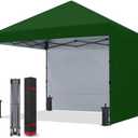 COOSHADE Pop Up Canopy Tent 10x10 with 2 Sidewalls, Outdoor Shade Instant Canopy Tents, Forest Green