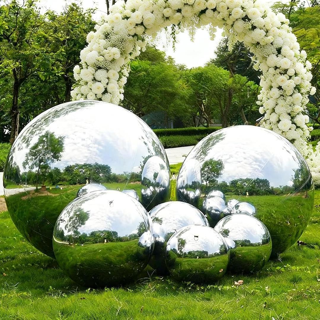 Inflatable Mirror Ball Set, 6-Piece Airtight Large Hanging & Standing Inflatable Disco Disco with 1200W Electric Pump for Party, Wedding, Pool, Events, 15.7, 23.6, 31.5, 47.2, 59"
