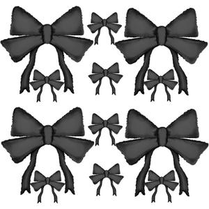 12pcs black bow balloons