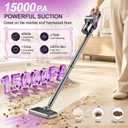 Cordless Vacuum Cleaner, Stick Vacuum Cordless Rechargeable with 15KPa Powerful Suction and 2 Power Levels, 6-in-1 Lightweight Removable Handheld Vac, for Hardwood Floor Carpet Pet Hair