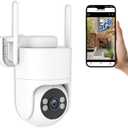 6MP TUYA Security Camera Outdoor, 2.4G/5G WiFi Cameras for Home Security 24/7 Recording, Pan-Tilt 360 View, Auto Tracking & Light Alarm, Color Night Vision,Two-Way Audio, Plug-in cam, IP66/Cloud (White - No SD Card)