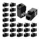 VCE UL Listed CAT 6A Keystone Coupler, UTP RJ45 Keystone Jack Female to Female, Ethernet Coupler for CAT6A/CAT6/CAT5E, Black, 25-Pack