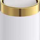 Mini Trash Can with Lid, Metal Small Tiny Mini Trash Bin Can, Mini Countertop Trash Cans for Desk Car Office Kitchen, Swing Top Trash Bin 1.5 L/0.40 Gal (White)