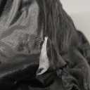 Romanstile Round Vinyl Tablecloth, 100% Waterproof Elastic Fitted Table Covers for 36"- 44" Tables, Wipeable Flannel Backed Plastic Table Cloths for Picnic, Camping, Outdoor - Black ( Small Rip)