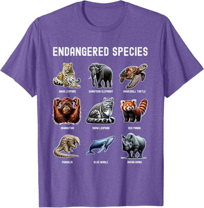 Endangered Species Educational Wildlife Conservation Gift T-Shirt S