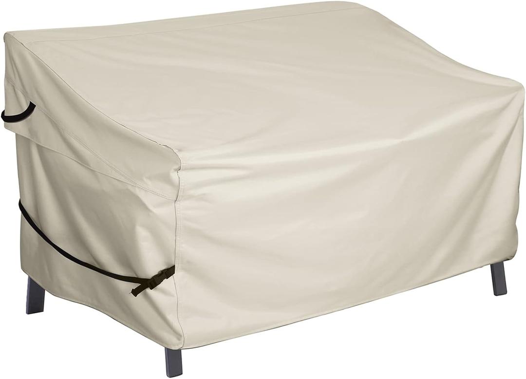 Porch Shield Waterproof Outdoor Bench Sofa Cover  Patio 2 Seater Loveseat Cover 56W x 31D x 33H inch, Beige