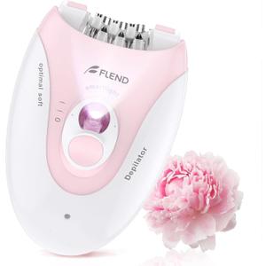 Smooth Glide Epilator for Women, Painless 2-Speed Hair Removal Device with LED Light, 36 Tweezers & Massage Pad, Rechargeable Epilator for Face, Bikini, Arms & Legs