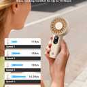 Aecooly Mighty Portable Fan, Powerful Handheld Fan, USB Rechargeable [10H Max Cooling Time], Mini Personal Battery Powered, Pocket for Travel, Summer, Gifts for Women, Girls - Beige