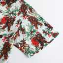 Christmas Shirt for Men Short Sleeve Button Down Santa Claus Vacation Hawaiian Shirts (X-Large)