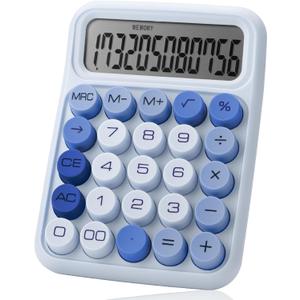 Mr. Pen- Mechanical Switch Calculator, 12 Digit Large LCD Display, Sky Blue with Big Buttons, Mechanical Switch Calculator for Home, School, Office