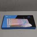 Gaming Keyboard and Mouse Combo, K1 RGB LED Backlit Keyboard with 104 Keys Computer PC Gaming Keyboard for PC/Laptop (Pink)