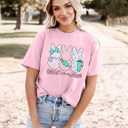 Women Chillin'with My Peeps Shirt Easter Shirt Funny Bunny T-Shirt Cute Rabbit Tee Tops Easter Day Gift (XXL)