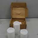 NURADA Large Outdoor Solar Powered Candles - Flameless Pillar Waterproof Rechargeable Candle Set, White Resin, LED Light,Rechargeable Solar Battery Included, for Patio Decor, 3.25"x4"5" 6"