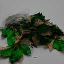 Jim's Cabin Artificial Flowers Pack of 12 Glitter Poinsettias for Christmas Tree Ornaments Butterfly Christmas Gold Decorations (Green)