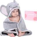 Baby Hooded Towel with Unique Animal Design Ultra Soft Thick Cotton Bath Towel for Newborn (Elephant)