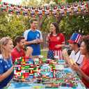 75 Pcs Soccer Party Decorations 2026 Theme, International Flag Paper Plates Napkins Cups Tablecloths and Banner, Global Football Match Viewing Party Supplies for Boys Sports Birthday (Serves 12)