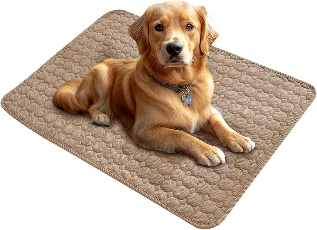 Dog Bed Mat - Washable Pet Furniture Protector with Anti-Slip Bottom for Dogs and Cats, 59 x 40 Inch,Khaki