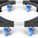 Mini Fridge Stand Locking Wheels, Washing Machine Height Adjustable Stand, Heavy Duty Portable Dryer Stand Mobile Base With Swivel Wheels For Universal Dryer And Refrigerator Appliance Grey