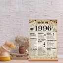 DARUNAXY 30th Birthday Party Decorations, Vintage Back in 1996 Poster Acrylic Sign with Stand 30 Year Old Party Supplies for Men& Women Vintage 1996 Table Decor 30th Anniversary Class Reunion Gifts