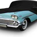 Waterproof Car Cover Compatible with Chevrolet Impala/Bel Air/Biscayne 1958-1970 2/4 Door Sedan/Couple/Hardtop 210T All Weather Classic Car Covers with Zipper Door for Snow Rain Protection