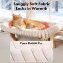 Zoratoo Cloud-Cuddle Cat Perch for Window Sill with Bolster, Natural Wood & Metal Frame Cat Window Seat for Large Cats, Easy to Adjust Zipper Cushion Pet Bed for Windowsill (Large)