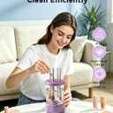 Makeup Brush Cleaner - 9000 RPM Electric Makeup Brush Cleaning Machine, IP65 Portable Make up Brush Cleaner for Makeup Sponges and Brushes (Purple) (Purple)
