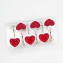 2 x Red Heart Valentines Day Shower Curtain Hooks - Luxury Sparkly Crystal Rhinestone Decorative Stainless Steel Shower Rings Hangers for Holiday Women Girls Bathroom Accessories