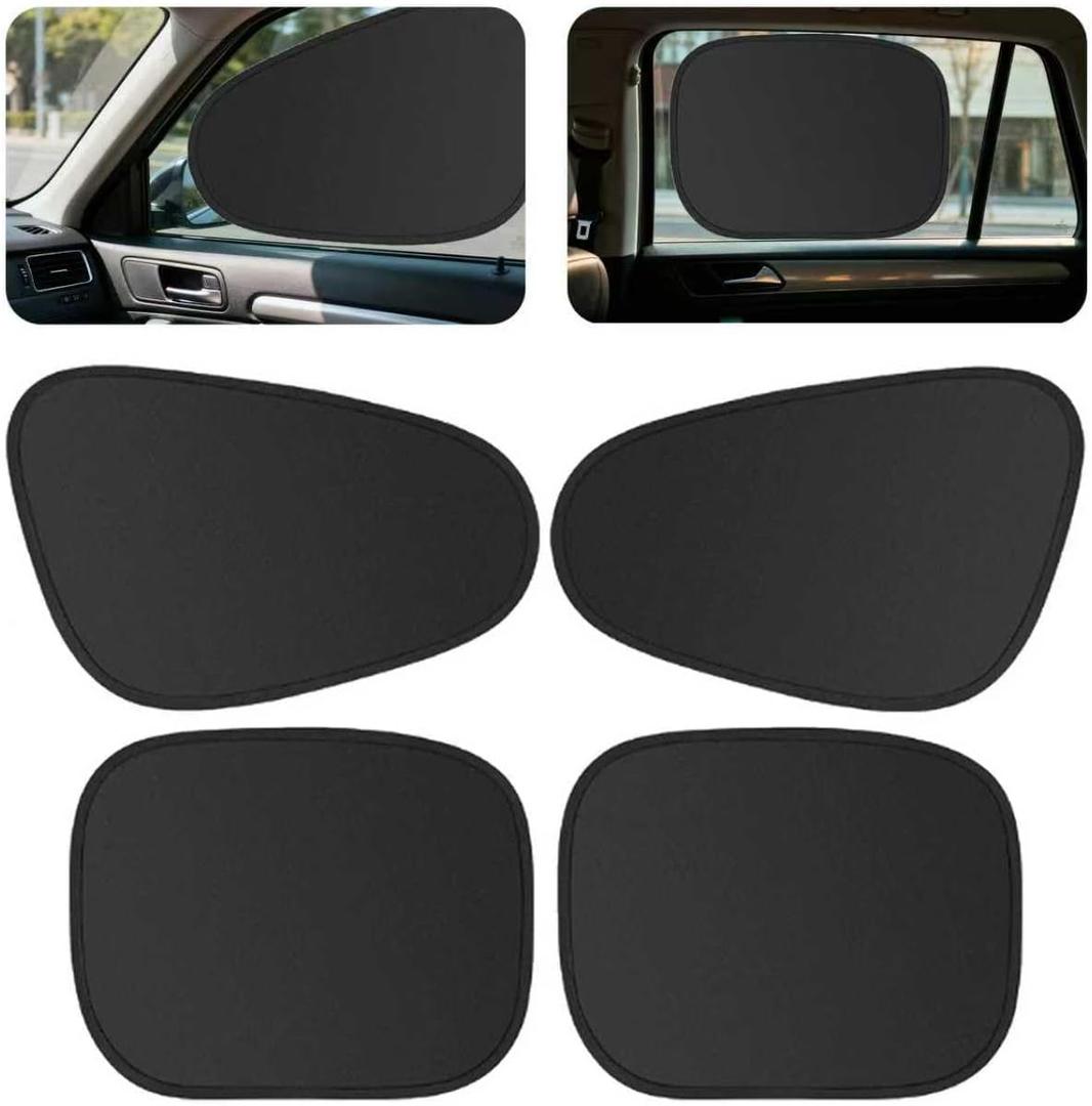 Car Window Sunshade Privacy Curtains, Car Side Window Sunshade Shade for Car Windows, 100% Light Blocking, for Breastfeeding, Napping, Changing, Camping, Side Window Baby Shade, 4 PCS